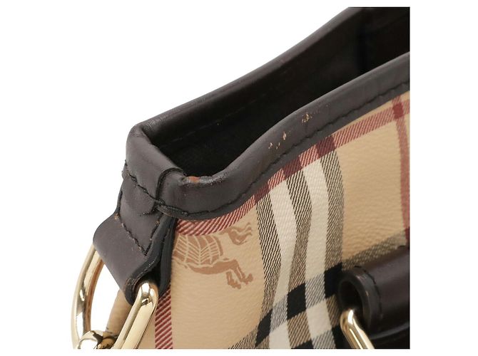 Borsa Tote 2WAY Burberry Nova Check in PVC e pelle Marrone Beige - vista 4