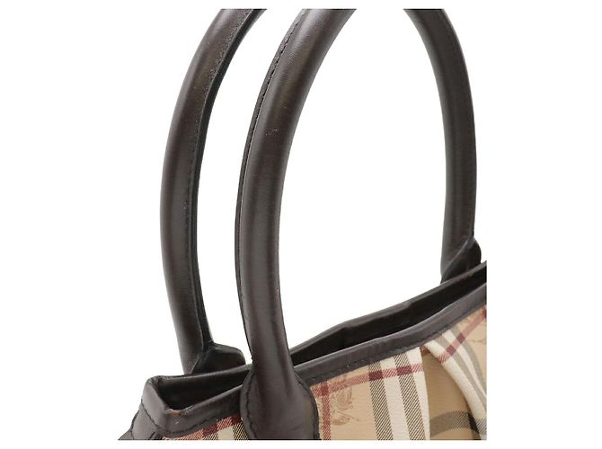 Borsa Tote 2WAY Burberry Nova Check in PVC e pelle Marrone Beige - vista 5