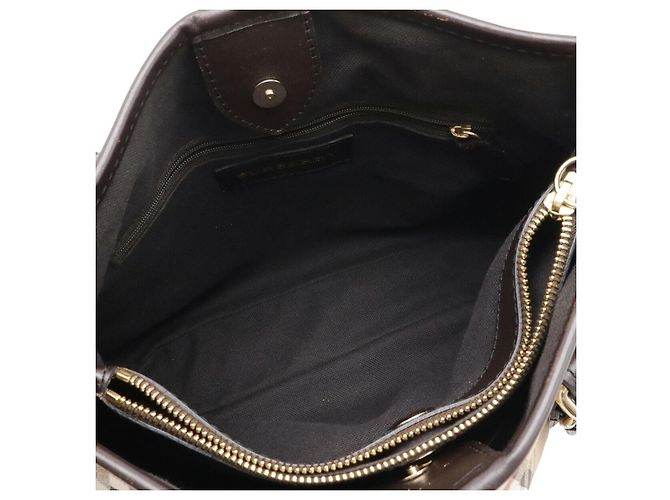 Borsa Tote 2WAY Burberry Nova Check in PVC e pelle Marrone Beige - vista 6