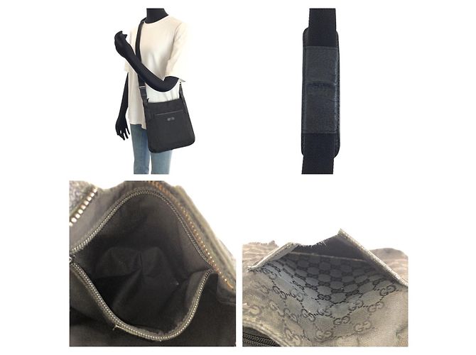Borsa a tracolla Gucci GG Canvas e pelle Nero - vista 7