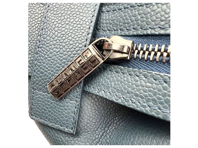 Bolsa Bowling Chanel Quilted Caviar Large Azul Ruthenium - vista 9