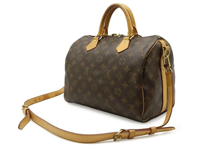 Borsa Louis Vuitton Monogram Speedy Bandouliere 30 Marrone - vista 2