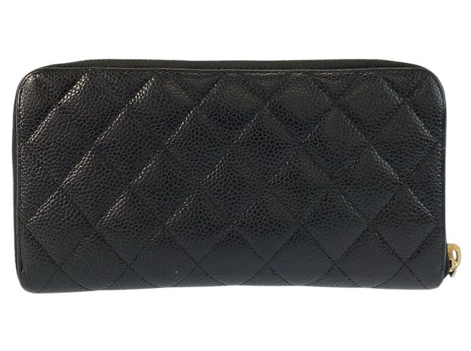 Chanel Matelasse Leder Langgeldbörse Schwarz - Ansicht 2