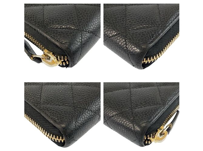 Chanel Matelasse Leder Langgeldbörse Schwarz - Ansicht 6