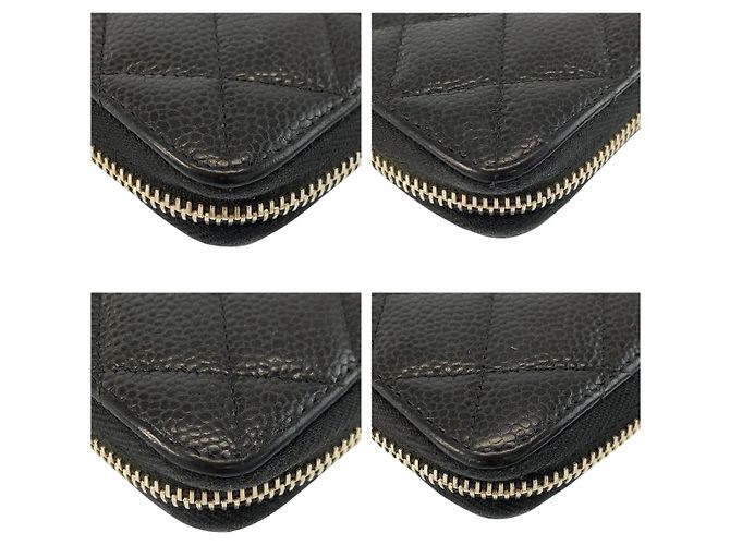 Chanel Matelasse Leder Langgeldbörse Schwarz - Ansicht 7