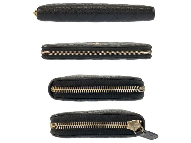 Chanel Matelasse Leder Langgeldbörse Schwarz - Ansicht 9