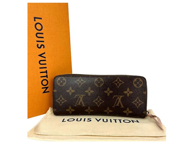 Portafoglio Louis Vuitton Clemence Monogram Rose Ballerine Marrone - vista 2