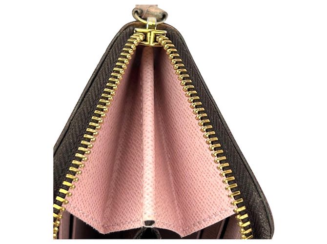 Portafoglio Louis Vuitton Clemence Monogram Rose Ballerine Marrone - vista 9