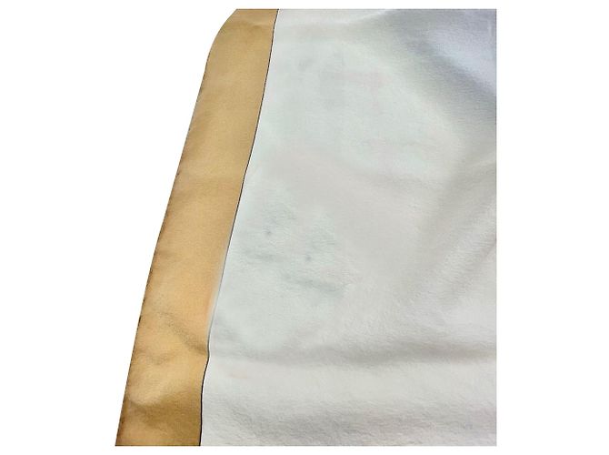 Sciarpa Chanel Beige Black Red Silk Logo Modern Design Bianco - vista 7
