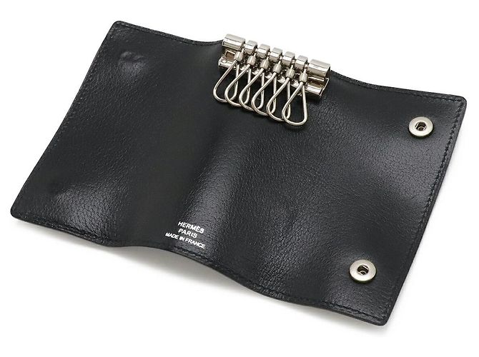 Hermès Porta-chaves Hermes em couro Box Calf 6 ganchos Preto - vista 4