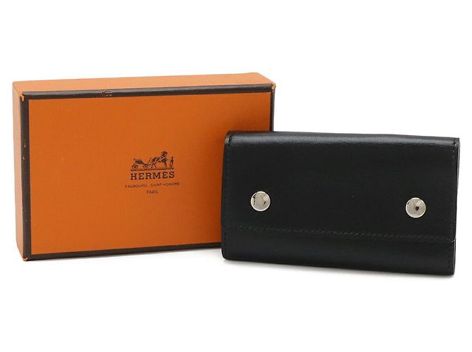 Hermès Porta-chaves Hermes em couro Box Calf 6 ganchos Preto - vista 7