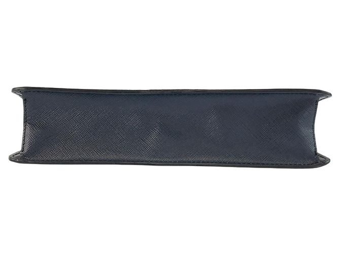 Pochette en cuir Saffiano crocodile Prada Bleu - vue 9
