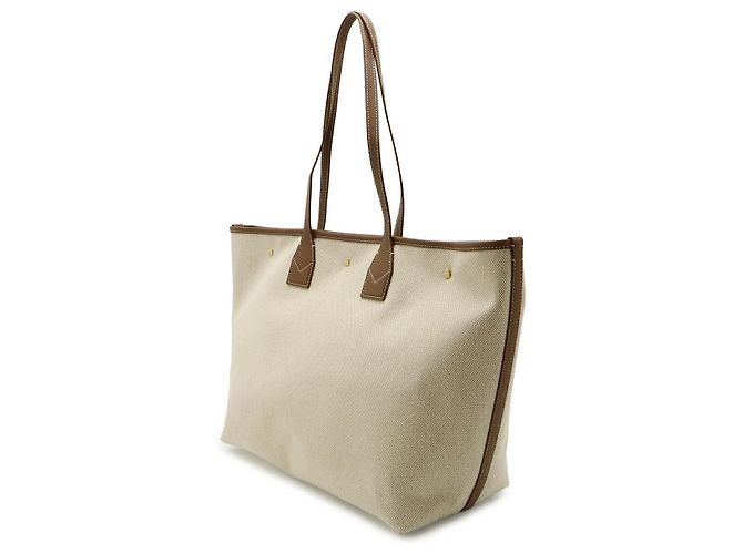 Burberry Canvas Leather Round Logo Tote Bag Braun - Ansicht 2