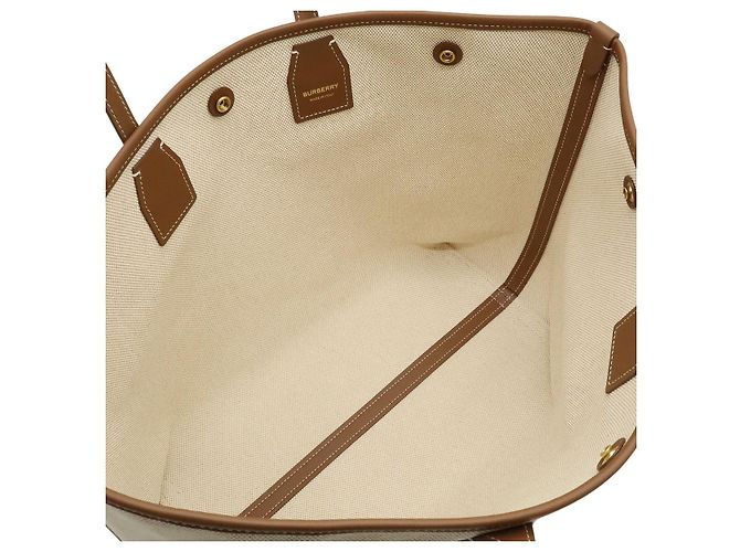 Burberry Canvas Leather Round Logo Tote Bag Braun - Ansicht 5