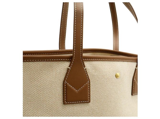 Burberry Canvas Leather Round Logo Tote Bag Braun - Ansicht 7