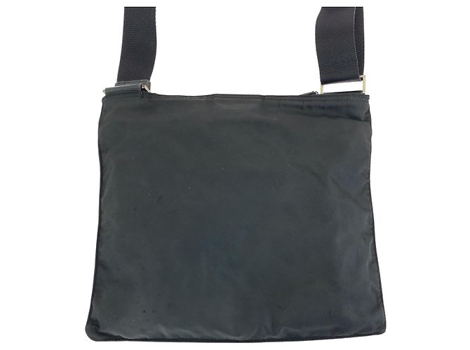 Borsa a tracolla in nylon Tessuto con logo triangle Prada Nero - vista 2