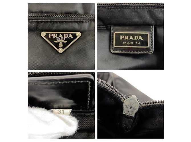 Borsa a tracolla in nylon Tessuto con logo triangle Prada Nero - vista 4