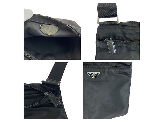 Borsa a tracolla in nylon Tessuto con logo triangle Prada Nero - vista 5