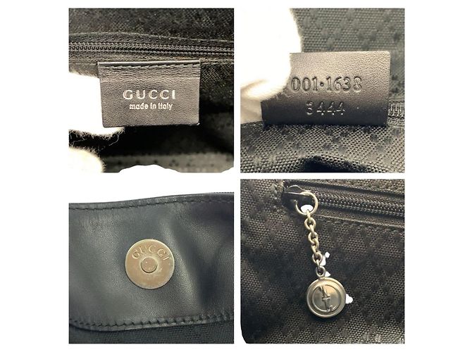 Bamboo Bolso de hombro de nailon y cuero con detalle de bambú Gucci Negro - vista 4