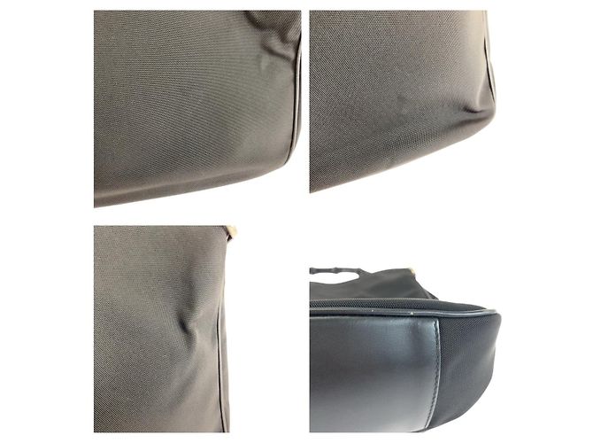 Bamboo Bolso de hombro de nailon y cuero con detalle de bambú Gucci Negro - vista 5