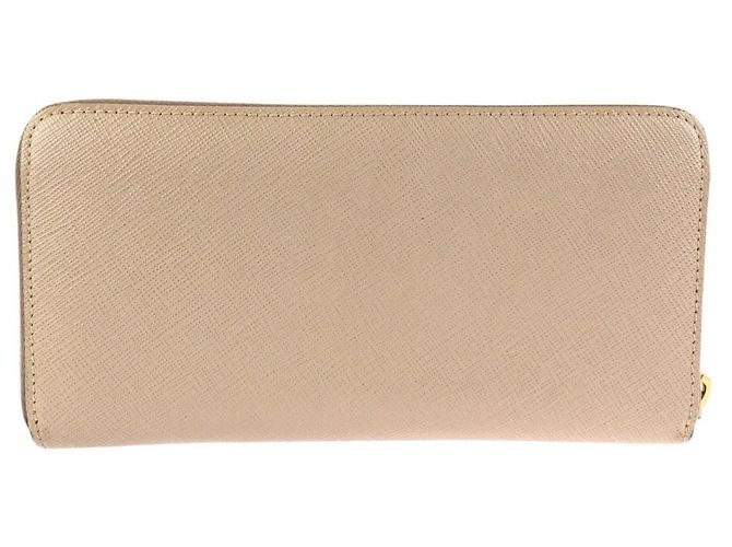 Prada Saffiano Leder Langgeldbörse Braun Beige - Ansicht 2