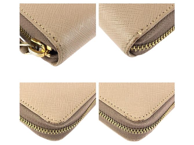 Prada Saffiano Leder Langgeldbörse Braun Beige - Ansicht 3