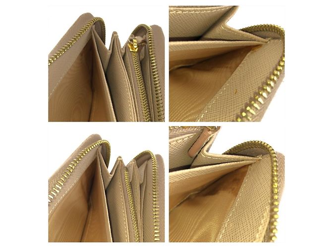 Prada Saffiano Leder Langgeldbörse Braun Beige - Ansicht 6