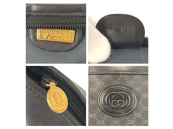 Borsa Tote Gucci Vintage Micro GG nera in PVC Nero - vista 3
