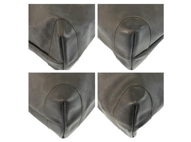 Borsa Tote Gucci Vintage Micro GG nera in PVC Nero - vista 4