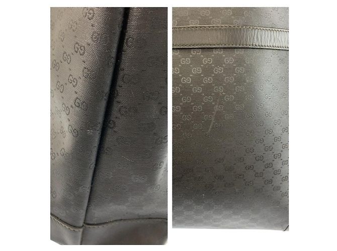 Borsa Tote Gucci Vintage Micro GG nera in PVC Nero - vista 6