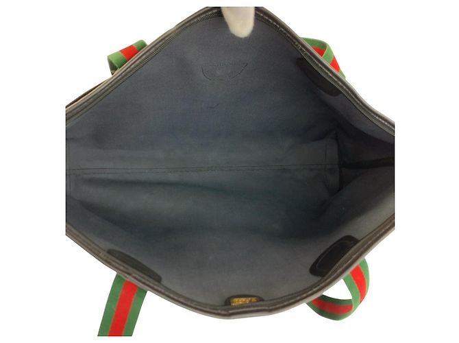 Borsa Tote Gucci Vintage Micro GG nera in PVC Nero - vista 9