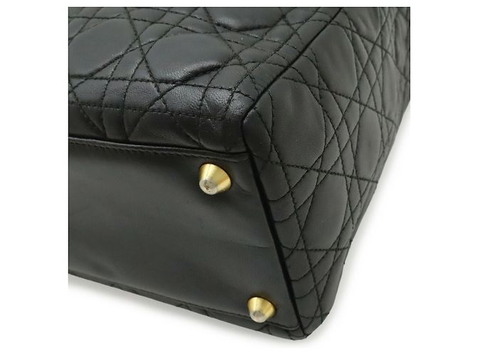 Dior Lady Dior Large Handtasche aus Cannage-Leder Schwarz - Ansicht 3