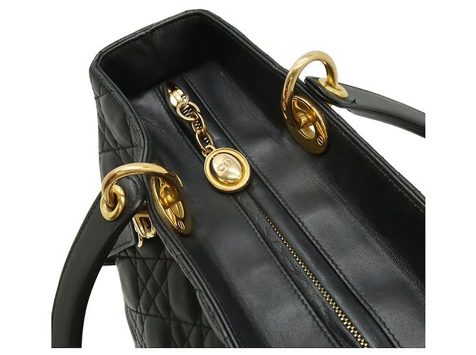 Dior Lady Dior Large Handtasche aus Cannage-Leder Schwarz - Ansicht 5
