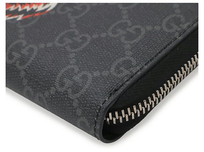 Portafoglio con zip Gucci GG Supreme Wolf Grigio - vista 3