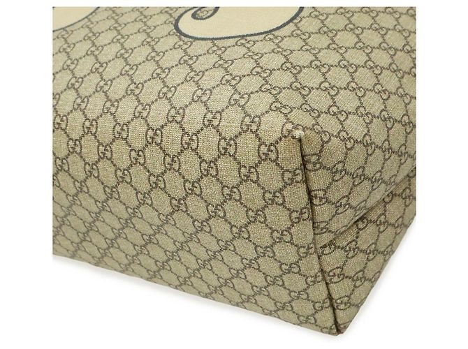 Borsa Tote per bambini Gucci Micro GG in PVC e pelle Marrone Beige - vista 3
