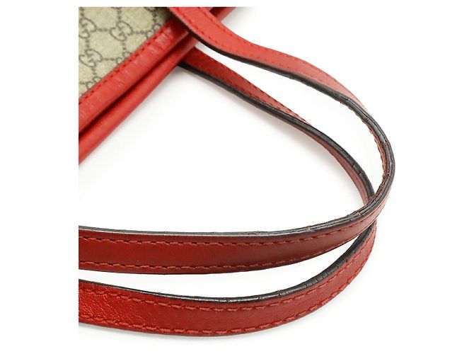 Borsa Tote per bambini Gucci Micro GG in PVC e pelle Marrone Beige - vista 4