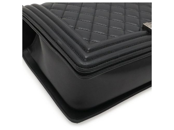 Borsa Chanel Boy Matelasse in agnello con catena Nero - vista 3