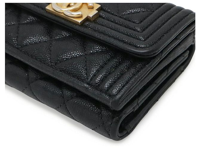 Chanel Boy Matelasse Small Flap Portemonnaie Schwarz - Ansicht 3