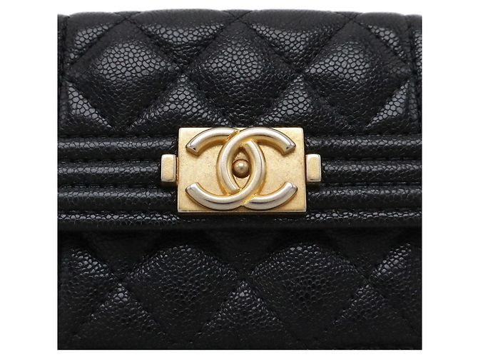 Chanel Boy Matelasse Small Flap Portemonnaie Schwarz - Ansicht 4