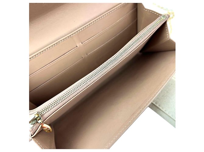 Portafoglio Louis Vuitton Sarah Vernis Beige Poudre Giallo - vista 10
