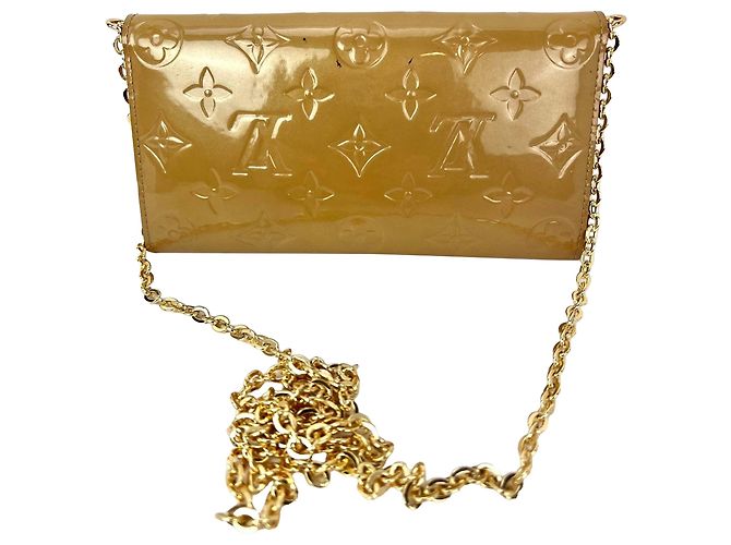 Portafoglio Louis Vuitton Sarah Vernis Beige Poudre Giallo - vista 2