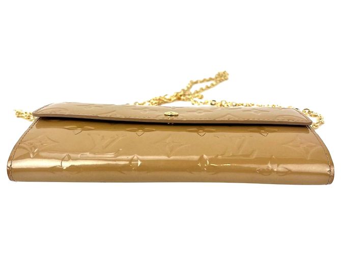 Portafoglio Louis Vuitton Sarah Vernis Beige Poudre Giallo - vista 3
