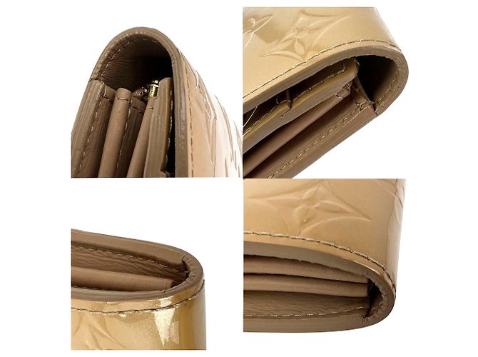 Portafoglio Louis Vuitton Sarah Vernis Beige Poudre Giallo - vista 7