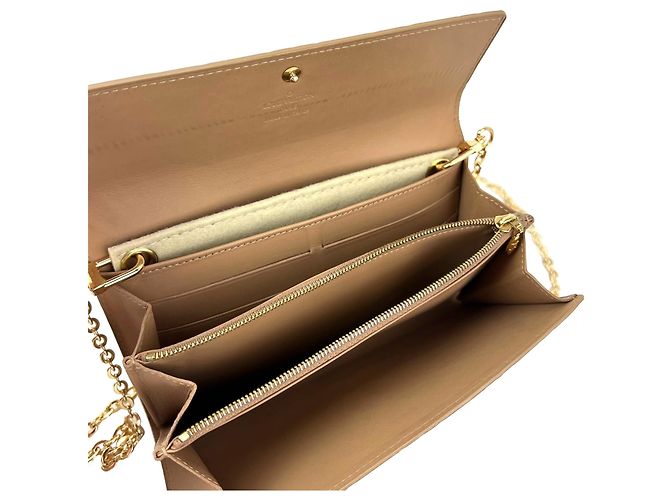 Portafoglio Louis Vuitton Sarah Vernis Beige Poudre Giallo - vista 8