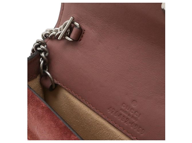 Borsa Super Mini Gucci Dionysus GG Blooms Beige Rosa Marrone - vista 7