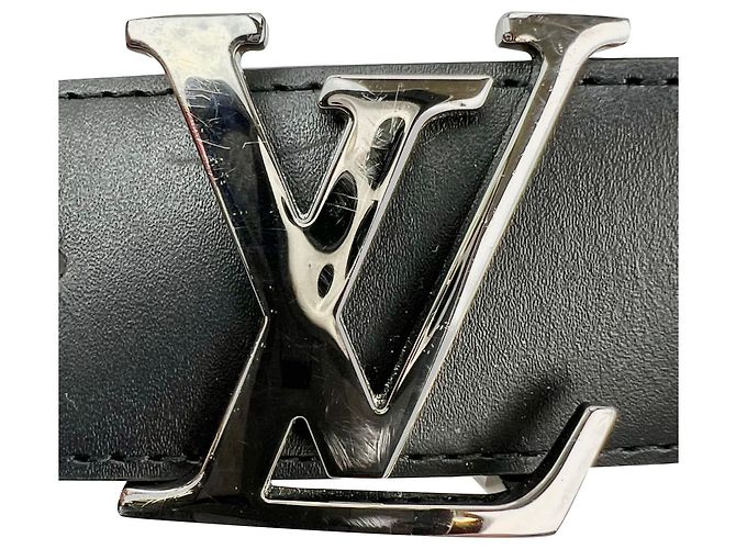 Louis Vuitton Initiales 40mm Black Reversibler Monogramm-Gürtel 80/32 Schwarz - Ansicht 3