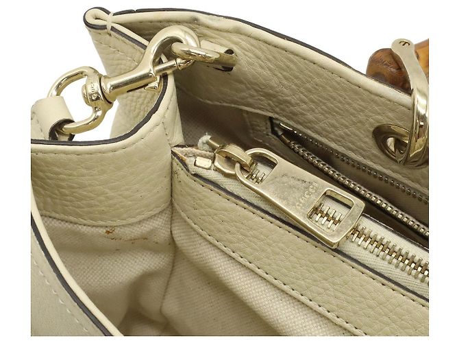 Gucci Bamboo Shopper Leder Tragetasche Braun Beige - Ansicht 5