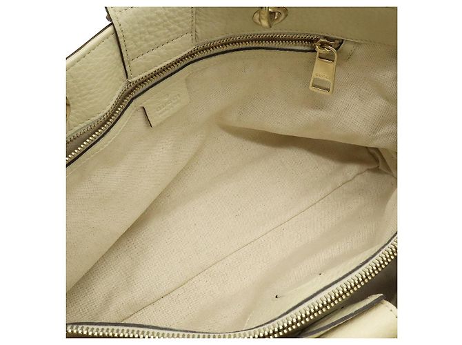 Gucci Bamboo Shopper Leder Tragetasche Braun Beige - Ansicht 6