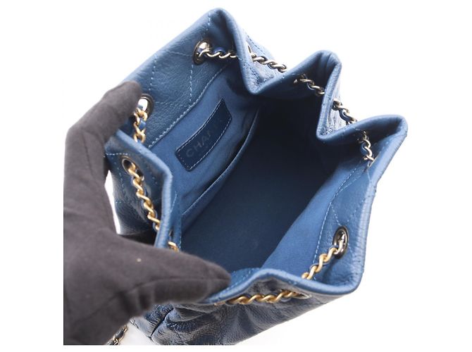 Chanel Gabrielle Lederrucksack Small Blau - Ansicht 6
