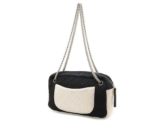 Borsa a Spalla in Raso e Tela Chanel Nero - vista 2